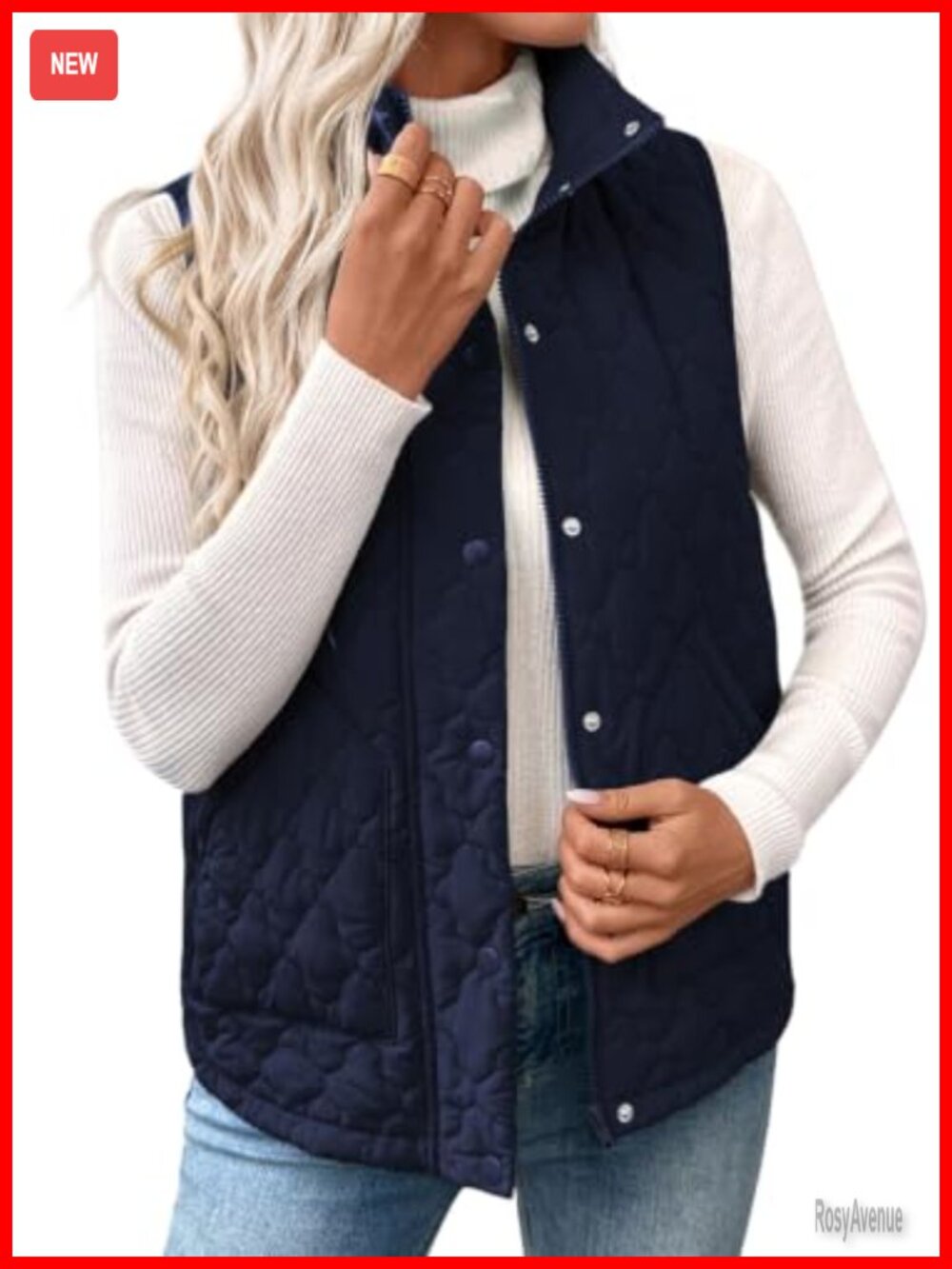 Lightweight Quilted Puffer Vest Sleeveless Zip Up Women's Outerwear